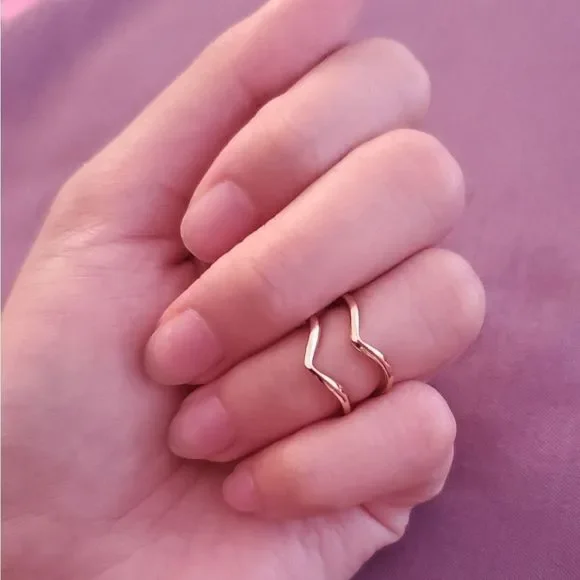 Chevron Midi Ring Set - Picture 1 of 3